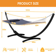 Load image into Gallery viewer, Lazy Daze 13 Ft Double Quilted Hammock with Curved Steel Black Stand