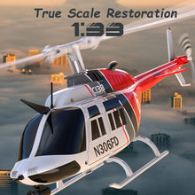 Load image into Gallery viewer, C138 Remote Control Helicopter, 1:33 Scale Bell206 Helicopter 2.4G 4CH RTF Single Propeller Aileron Free, Optical Flow Positioning (2 Battery)
