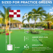 Load image into Gallery viewer, KINGTOP 3 ft White Golf Flagstick Sets with Checkered Flags, 4 Pack