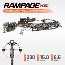 Load image into Gallery viewer, Wicked Ridge by TenPoint Rampage XS Crossbow, Peak XT - 390 FPS - The Ultimate Affordable Hunting Machine - Includes Lighted 3X Pro-View Scope, ACUdraw & Three Match 400 Carbon Alpha-Nock Arrows