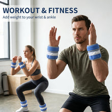 Load image into Gallery viewer, Adjustable Ankle Weights 1-5 LBS 1 Pair Wrist Leg Arm Weights with Removable Weight-Dark Blue