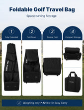 Load image into Gallery viewer, Talanes Golf Club Travel Bag with 2 Rolling Wheels for Airlines, Black