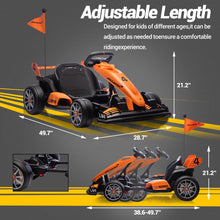 Load image into Gallery viewer, 24V Electric Go Kart, Licensed Drift Kart, Length Adjustment, LED Light, Crazy Cart for Kids Ages 6+, 400W Motor, Max Loads 130 LBS