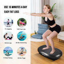 Load image into Gallery viewer, EILISON FitMaxx 3D XL Vibration Plate Exercise Machine - Whole Body Workout Vibration Platform w/Loop Bands - Lymphatic Drainage Machine for Weight Loss, Shaping, Recovery (Fitpro Black)