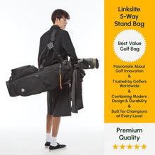 Load image into Gallery viewer, 5-Way Linkslite Waterproof Lightweight Golf Stand Bag (Smokey Onyx)