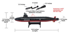 Load image into Gallery viewer, 16.5 Inch Toy Black Submarine with Sound Effects and Torpedo