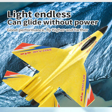 Load image into Gallery viewer, Yellow SU-27 RC Fighter Jet, Remote Control Airplane with Stunt Flight, Anti Crash Jet