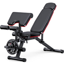 Load image into Gallery viewer, XDDIAS Weight Bench, 900LBS Workout Bench With Leg Extension For Home Gym Equipment, Adjustable Strength Training Bench with Preacher Curl Pad And Extended Headrest, Bench For Full Body Fitness