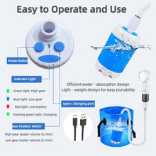 Load image into Gallery viewer, Portable Shower for Camping, Rechargeable Portable Camping Shower Pump with USB-C, Camp Shower with 3 Spray Modes, Outdoor Shower Kit for Camping, RV, Travel, Pet Bath, Watering Plants (+ Mesh Bag)