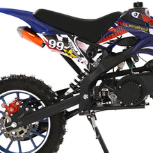 Load image into Gallery viewer, Mini Kids Dirt Bike, Pocket Rocket Mini Motorbike with Suspensions, Off-Road Mini Motorcycle Pit Bike, Disc Brakes, Blue
