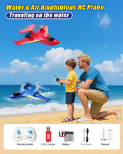 Load image into Gallery viewer, RC Water Plane Gifts for Boys Age 8-13 Year Old Easy to Fly Mini Glider with Gyro/Lights/2 Batteries