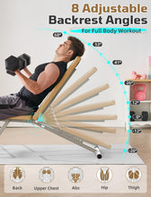 Load image into Gallery viewer, SPORTSOUL 880LB Weight Bench for Home Gym, 8-Position Backrest Adjustable Workout Bench for Strength Training – Incline Decline Flat, Foldable & Compact for Small Space Apartment Room Garage