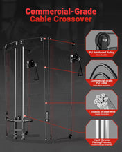 Load image into Gallery viewer, GarveeLife Power Cage, Multi-Functional Power Racks for Home Gym with Cable Crossover System, 1600 LBS Weight Capacity Fitness Squat Rack for Strength Workout with More Training Attachment, Red