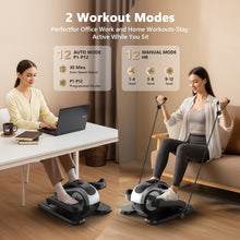 Load image into Gallery viewer, LVPIMAN Large Size Under Desk Elliptical Machine,Electric Leg Exerciser for Seniors,12 Adjustable Speeds&12 Modes with Remote Control,Elastic Rope,Manual&Auto Mode for Home Office