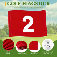 Load image into Gallery viewer, Burbell Golf Flag Stick 6ft, 3 Set Putting Green Flags, Red