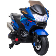 Load image into Gallery viewer, 12V Kids Electric Motorcycle with Training Wheels, Battery Power Ride on Motorbike, Blue