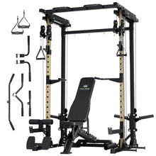 Load image into Gallery viewer, MAJOR FITNESS Drone3 Power Rack, 2500lbs Multi-Function Home Gym Squat Rack with Dual Pulley System, Pull-Up Bar & J-Hooks, Heavy-Duty Steel Frame for Maximum Stability & Strength Training