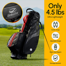 Load image into Gallery viewer, 5-Way Linkslite Waterproof Lightweight Golf Stand Bag (Scarlet Umbra)