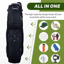 Load image into Gallery viewer, TUMMOCK Golf Cart Bag, 14-Way Top Divider with Multiple Storage Pockets, Handles and Rain Cover, Lightweight & Durable Golf Bag for Men, Cart-Friendly Design (Black)