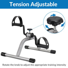Load image into Gallery viewer, RYGEO Pedal Exerciser Mini Exercise Bike (Silver)