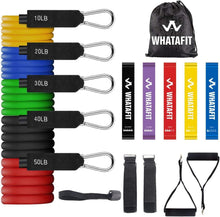 Load image into Gallery viewer, WHATAFIT Resistance Bands, Exercise Bands,Resistance Bands for Working Out, Work Out Bands with Handles for Men and Women Fitness, Strength Training Home Gym Equipment