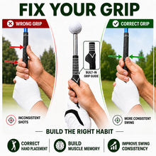 Load image into Gallery viewer, FODESAN Retractable Golf Swing Trainer, Training Aid with Grip Trainer, Swing Mechanics for Beginners & Tempo Training for Advanced, Click Feedback, Muscle Training, Indoor/Outdoor