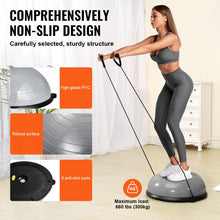 Load image into Gallery viewer, VEVOR 23-inch Half Exercise Ball Trainer, 660 lbs Capacity Balance Ball, Includes Resistance Bands - Gray