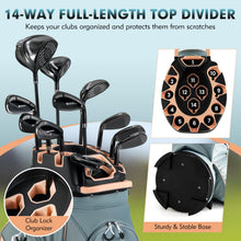 Load image into Gallery viewer, Tangkula Golf Cart Bag with 14-Way Full Length Dividers, Light Pink