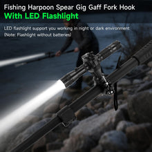 Load image into Gallery viewer, SANLIKE 4ft Fishing Harpoon Spear Gaff Gig, Frog Flounder Fork Hook, Grey