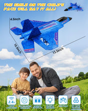 Load image into Gallery viewer, 2.4GHz Remote Control Fighter Jet with Gyro Stabilizer & LED Lights, 2 Batteries Foam
