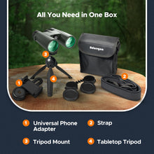 Load image into Gallery viewer, Adorrgon 15x45 High Powered Binoculars for Adults, Phone Adapter and Tripod