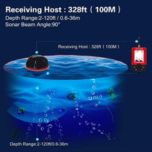 Load image into Gallery viewer, Portable Wireless Fish Finder with LCD Display, Sensor, Fish Alarm, Depth and Temperature Readings for Kayak Boat Ice Fishing