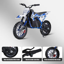 Load image into Gallery viewer, Dirt Bike, Kids Electric Motocross Bike, Off Road Mini Motorcycle, Electric Pocket Motorbike, Blue