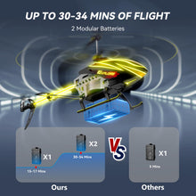 Load image into Gallery viewer, Remote Control Helicopter for Kids with 30Mins Flight(2 Batteries), 7+1 LED Light Modes