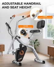 Load image into Gallery viewer, Pooboo Foldable Stationary Exercise Bike with Elliptical Mode, 8-Level Magnetic Resistance-Sliver Grey