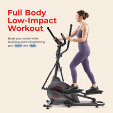 Load image into Gallery viewer, Sunny Health & Fitness Upright Magnetic Elliptical Exercise Machine - Matte Black