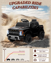 Load image into Gallery viewer, First Ride On 12V Licensed Ford F-150 Raptor Kids Ride on Toy, Ride on Truck with Parent Remote Control (Black)