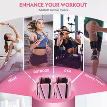 Load image into Gallery viewer, BECOJADDE Ankle Weights Set of 2 (2 lb Each) Adjustable Wrist Weights- Pink