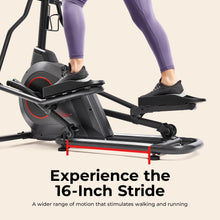 Load image into Gallery viewer, Sunny Health & Fitness Upright Magnetic Elliptical Exercise Machine - Matte Black