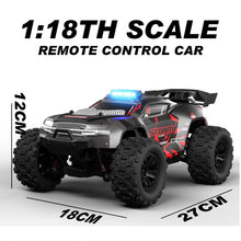 Load image into Gallery viewer, 1:18 Scale All Terrain RC Cars, 40km/h High Speed Remote Control Car, 2.4Ghz RC Car Toys Gifts for Kids and Adults, 4WD Electric Vehicle