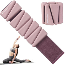 Load image into Gallery viewer, BECOJADDE Ankle Weights Set of 2 (2 lb Each) Adjustable Wrist Weights -Dusty Rose