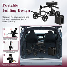 Load image into Gallery viewer, Fvzzin Lightweight Knee Scooter Crutch Alternative, Foldable & Adjustable Knee Scooter for Adults for Foot Surgery, Steerable Knee Walker with Detachable Storage Basket, Includes DIY Stickers-Black