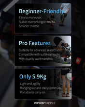 Load image into Gallery viewer, Electric Skateboard with Remote, Top Speed 22 Mph, 7.5 Miles Range, Built-in RGB Ambient Lights, Surf Skateboard Mini Cruiser