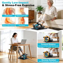 Load image into Gallery viewer, TDH Under Desk Elliptical Machine,Electric Leg Exerciser as Seen on Tv for Seniors Adults,Portable Quiet Pedal Exerciser While Sitting with 12 Adjustable Speed Auto&HR Mode for Home Office (Blue-PRO)