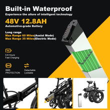 Load image into Gallery viewer, Folding Electric Bike,750W Motor(Peak1000W) Ebike for Adults with 614Wh Li-ion Battery,20"*4.0" Fat Tire 30MPH Electric Bicycle 7-Speed