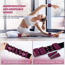 Load image into Gallery viewer, BECOJADDE Ankle Weights Set of 2 (2 lb Each) Adjustable Wrist Weights -Pewter Burgundy