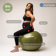 Load image into Gallery viewer, BABYGO Birthing Ball - Pregnancy Yoga Labor & Exercise Ball & Book Set Trimester Targeting (Olive, 65cm)