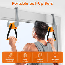 Load image into Gallery viewer, Portable Pull Up Bar for Doorway - Orange and Grey