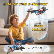 Load image into Gallery viewer, Foam Drone RC Airplane for Kids and Beginners, Remote Control Plane Fighter Jet with Light, Auto Hovering, 360° Flip and 2 Batteries (16 Mins)