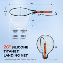 Load image into Gallery viewer, KastKing Titanet Folding Fishing Landing Net, Extends to 26", Silicone